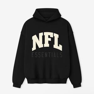 Essentials Black and Cream Hoodie